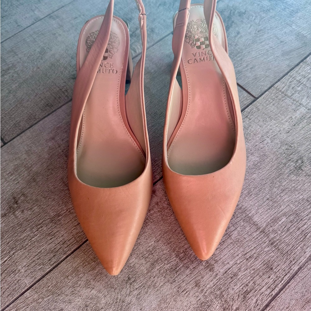 Vince Camuto Nude Pointed Slingback Heels